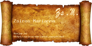 Zsiros Marianna névjegykártya