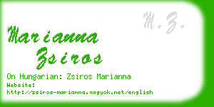 marianna zsiros business card